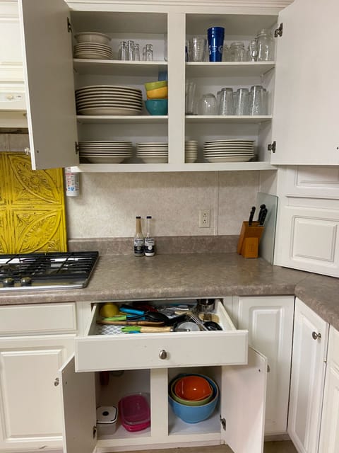 Fully stocked kitchen