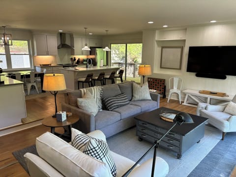 Main level living room and kitchen.