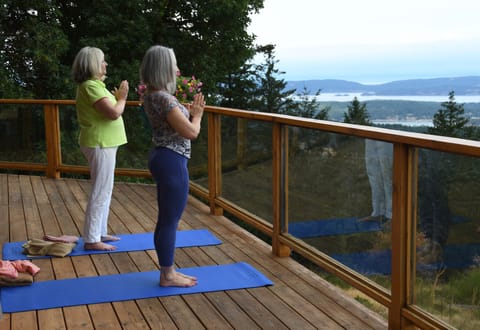 Bring your yoga mat and practice on the deck