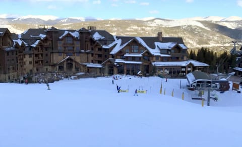 Grand Lodge from Pioneer ski trail at Peak 7