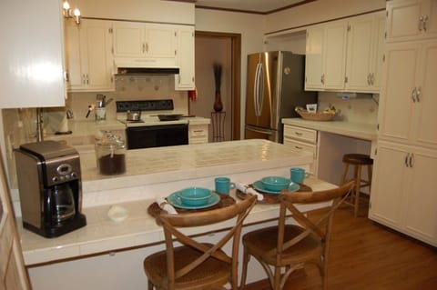 Fiesta Dinnerware for everyday use, and full kitchen with appliances