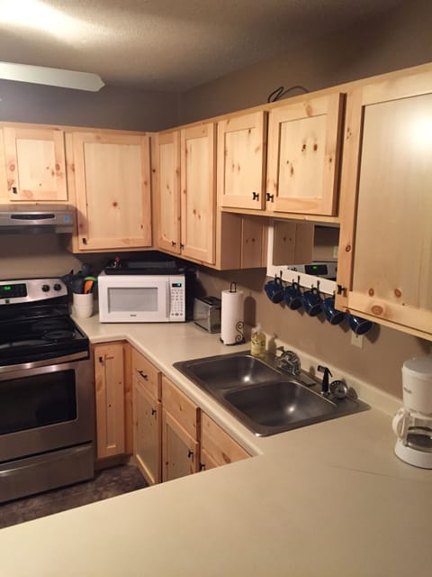 Nice pine finish in the kitchen.