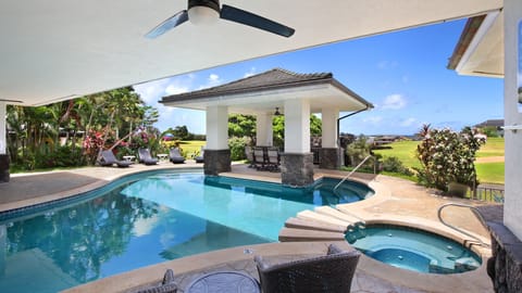 Kiahuna Ohana Hale - Backyard Pool Deck & Pergola - Parrish Kauai