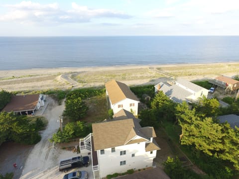 Arial view of the house and the beach access