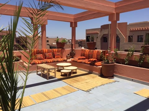 Stunning terrace space with views overlooking the city of Gueliz
