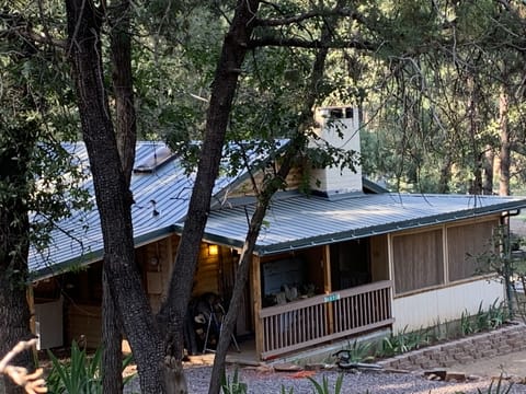 Our Beautiful Cabin in the woods at dusk 