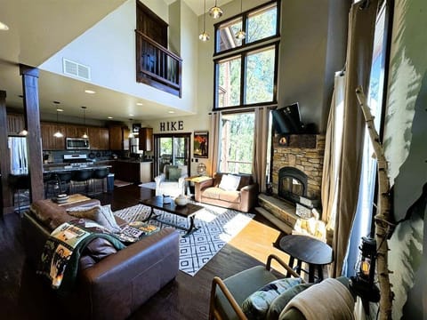 Great Room with wood burning fireplace