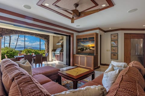 Relax in the living room while enjoying the cool ocean breezes
