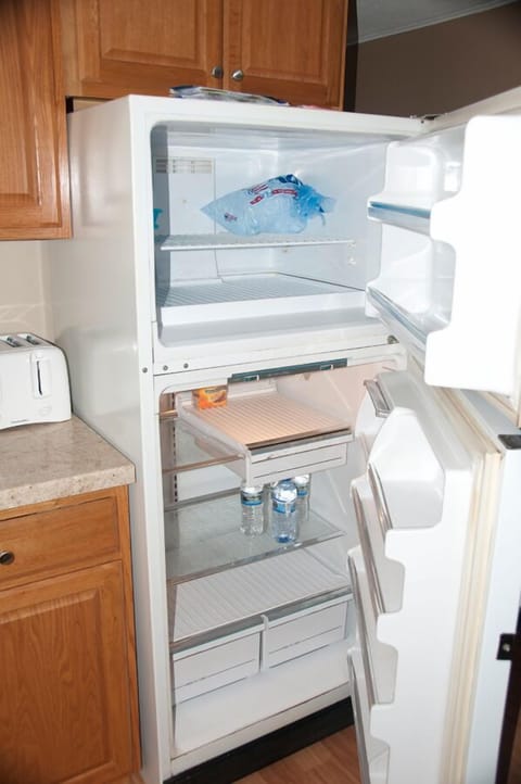 Full size refrigerator and freezer.