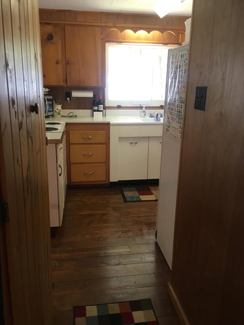 Hallway from back door to kitchen.