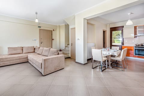 Living room and dining area