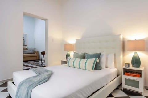 Modern off white tufted headboard