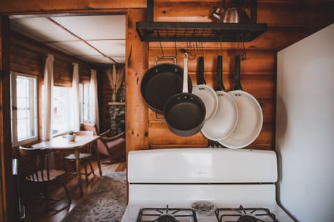A view from the stove, looking into the living room.