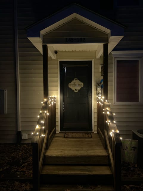 Front door at night 