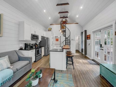 Living area and Full Kitchen.