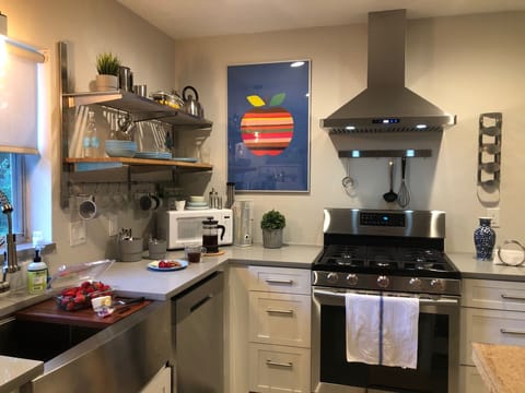 Brand new appliances with a gas range to cook your dream meals.