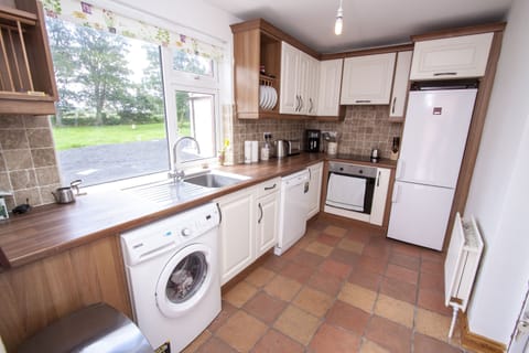 Kitchen has everything you need for home cooking.