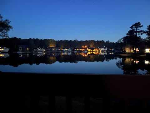 Night time view of the lake