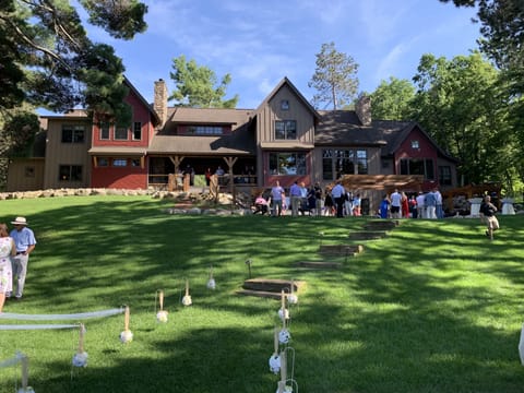 WEDDING DAY FROM THE LAKE. LOOKING TOWARD THE HOUSE. 