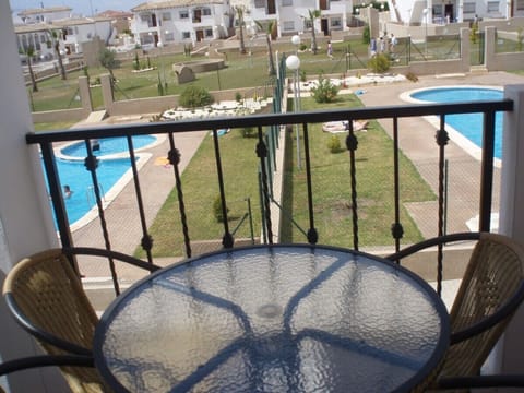 View of the pools from front balcony