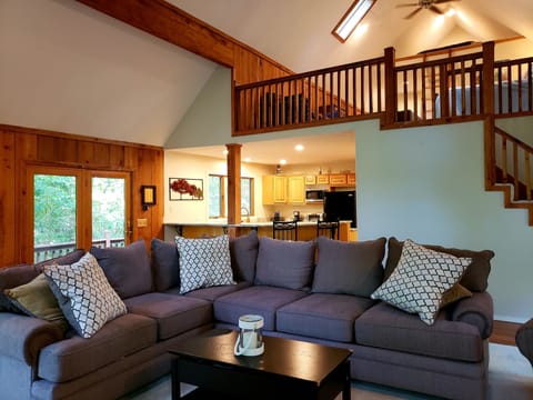 Huge sectional in the den. Perfect for lounging, napping or movie watching.