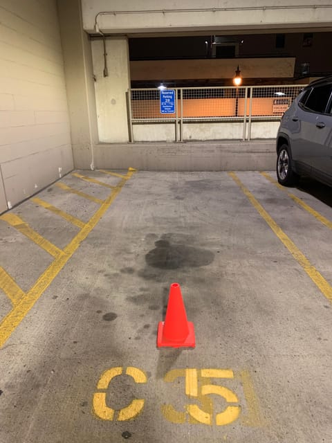 Parking with a private spot C5 ( blue sign #28)