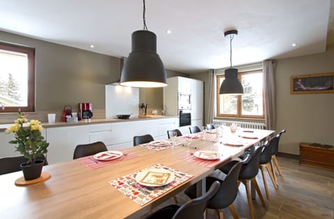 Enjoy a meal at the table with family and friends.