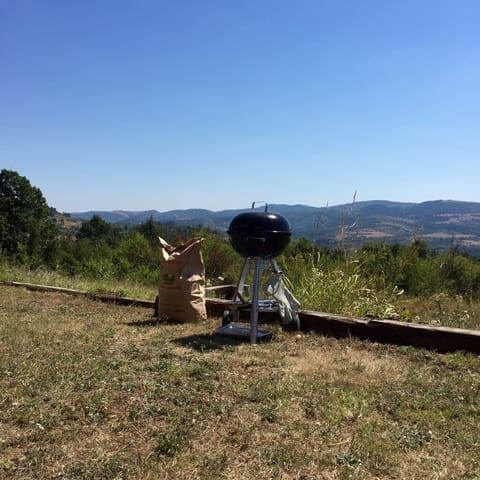 Kettle BBQ and garden views