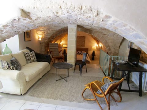 Open plan living room and master bedroom 