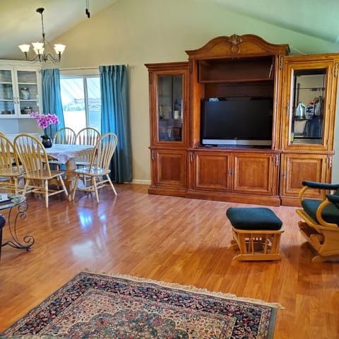 Living room and dining room.