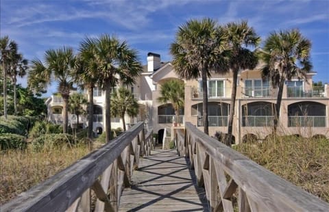 North Beach Villas from beach access. The Juk villa occupies the upper left.
