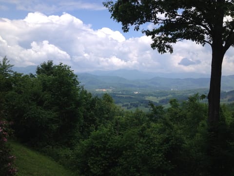 A view from the balcony on a beautiful day in May.