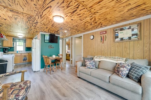 Carp Lake Vacation Rental | 2BR | 1BA | 576 | Stairs to Access