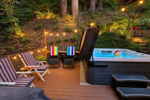 New hot tub and chairs