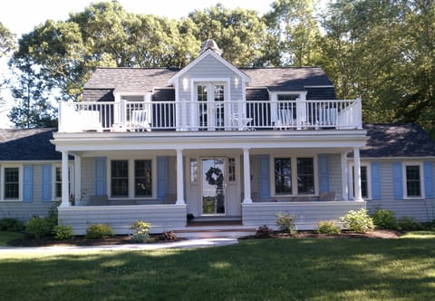 Front of house - upper and lower porch