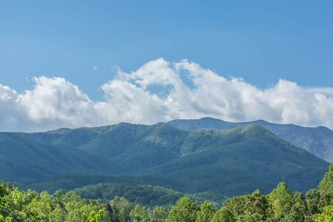 View of Mt. LeConte from the patio.