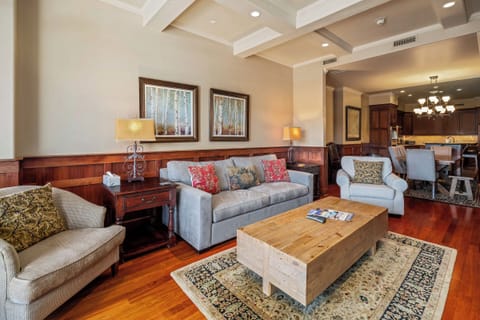 Sunny and bright living space with new sleeper sofa!