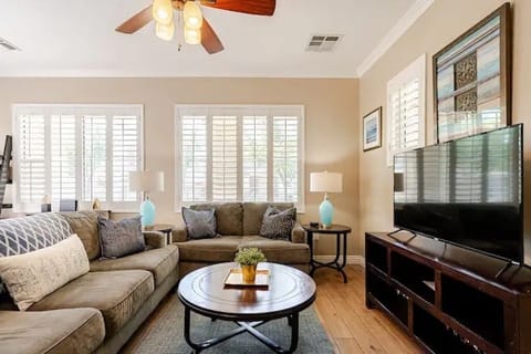 Comfortable and beautiful, our home includes a 50" TV with Hulu and Hulu Live