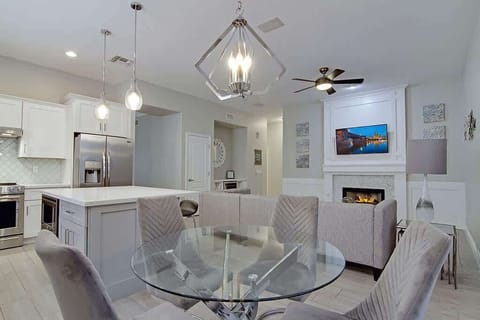 Open space of the living room and kitchen