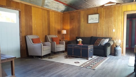 Living room with queen sofa sleeper.