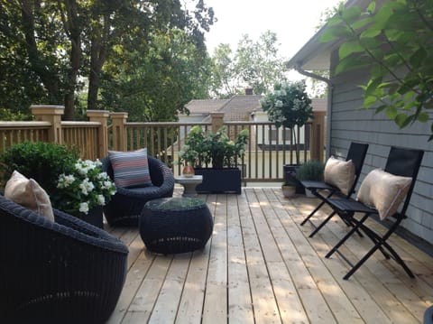 Beautiful private deck off cozy dining area
