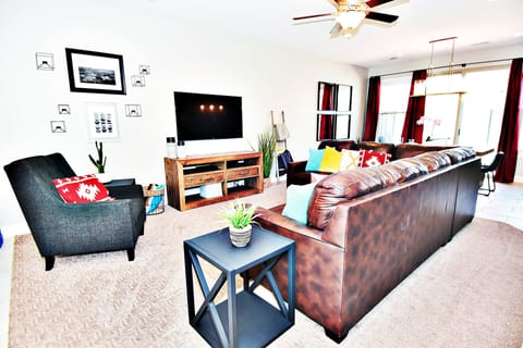 Family Room 55" TV, DVD Player, Cable, and Streaming Available.