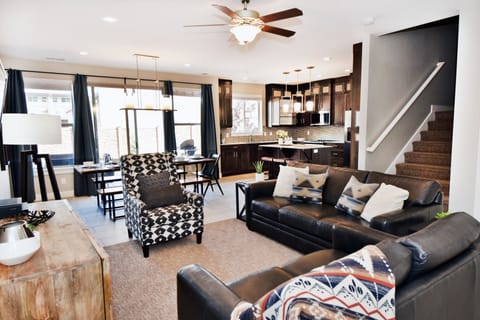 Family Room 55" TV, DVD Player, Cable, and Streaming Available.