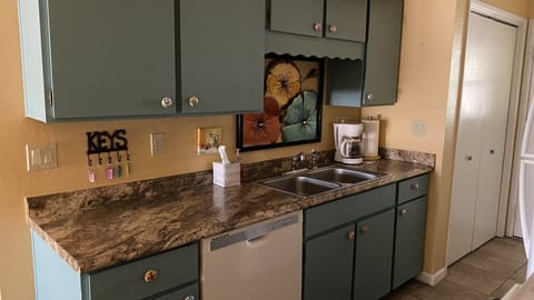 Fully stocked kitchen with dishwasher