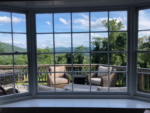 Bay window view from living room