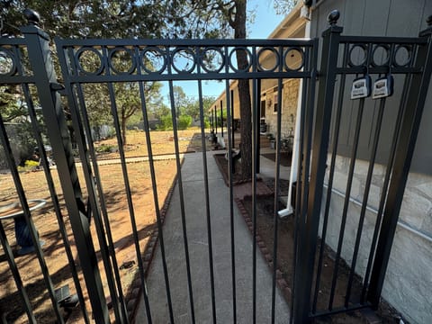 Main entrance from parking area.