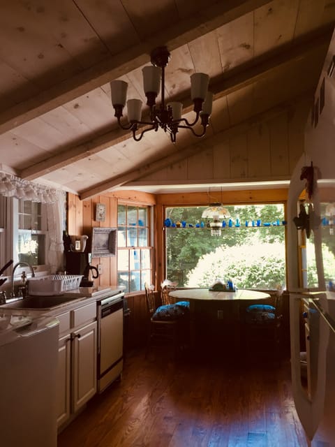 Just raised the roof! Eat in Kitchen- all amenities - wood floor, d/w, , microwv