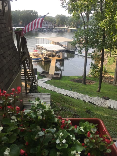 View of dock from side porch entry.