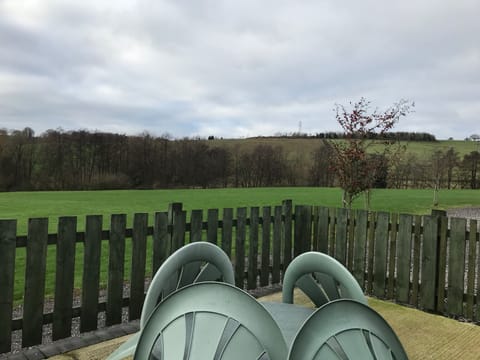 Chalet Patio area, with Field in front