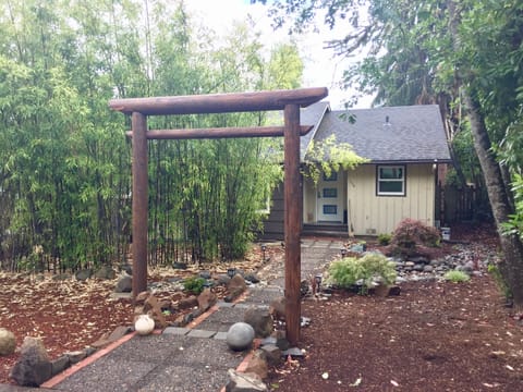 This is the front of the house. The entrance to the studio is behind the house.